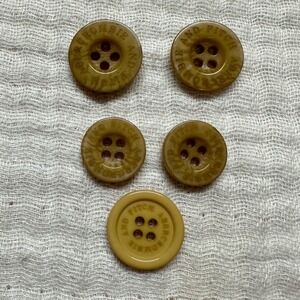 ABERCROMBIE & FITCH replacement buttons 5 light brown tan plastic 4 hole